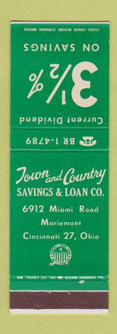 Matchbook Cover - Town and Country Savings and Loan Cincinnati OH