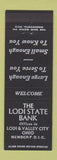 Matchbook Cover - Lodi State Bank Lodi Valley City OH
