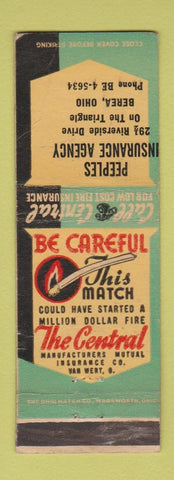 Matchbook Cover - Peeples Insurance Agency Berea OH WEAR