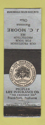 Matchbook Cover - JC Moore Insurance Peoples Life Ravenna OH