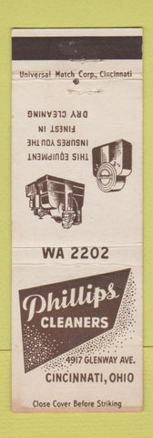 Matchbook Cover - Phillips Cleaners Cincinnati OH