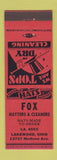 Matchbook Cover - Fox Hatters Cleaners Lakewood OH RED