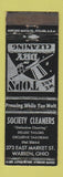 Matchbook Cover - Society Cleaners Warren OH WEAR