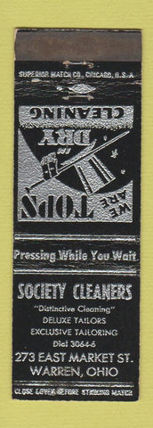 Matchbook Cover - Society Cleaners Warren OH WEAR