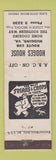 Matchbook Cover - Hodges House Hudgins VA