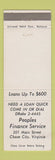 Matchbook Cover - Peoples Finance Service Chase City VA