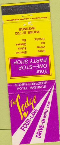 Matchbook Cover - The Lodge Hastings Auckland New Zealand