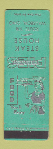 Matchbook Cover - Steak House Wauseon OH WORN