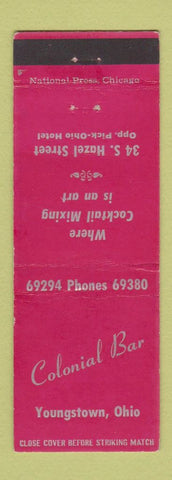 Matchbook Cover - Colonial Bar Youngstown OH