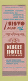 Matchbook Cover - Desert Hotel Spokane WA Oasis