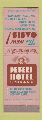 Matchbook Cover - Desert Hotel Spokane WA Oasis