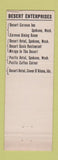 Matchbook Cover - Desert Hotel Spokane WA Oasis