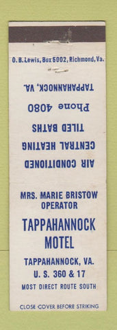 Matchbook Cover - Tappahannock Motel VA