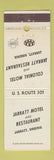 Matchbook Cover - Jarratt Motel VA Colonial Motel