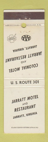 Matchbook Cover - Jarratt Motel VA Colonial Motel