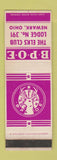 Matchbook Cover - Elks Lodge Newark OH