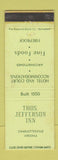 Matchbook Cover - Thomas Jefferson Inn Charlottesville VA