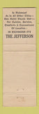 Matchbook Cover - Jefferson Hotel Richmond VA WEAR