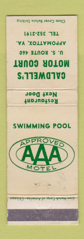 Matchbook Cover - Caldwell's Motor Court Appomattox VA WEAR