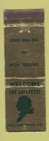 Matchbook Cover - Lafayette Restaurant Williamsburg VA WEAR