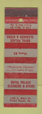 Matchbook Cover - Royal Palace Cleaners Front Royal VA low phone # WEAR