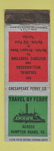 Matchbook Cover - Chesapeake Ferry Hampton Roads VA WEAR