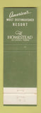 Matchbook Cover - The Homestead Hot Springs VA