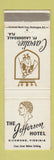 Matchbook Cover - Jefferson Hotel Richmond VA Cavalier Fort Lauderdale FL