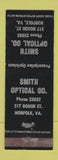 Matchbook Cover - Smith Optical Norfolk VA