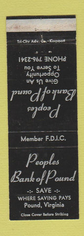 Matchbook Cover - Peoples Bank of Pound VA WEAR