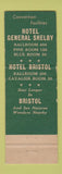 Matchbook Cover - Hotels General Shelby Bristol VA