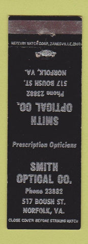 Matchbook Cover - Smith Optical Norfolk VA