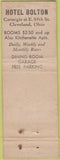Matchbook Cover - Hotel Bolton Cleveland OH