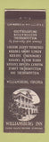 Matchbook Cover - Williamsburg Inn VA