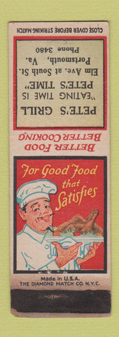 Matchbook Cover - Pete's Grill Portsmouth VA WEAR #2