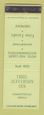 Matchbook Cover - Thomas Jefferson Inn Charlottesville VA