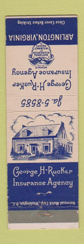 Matchbook Cover - George Rucker Insurance Arlington VA WEAR