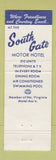 Matchbook Cover - South Gate Quality Motel Arlington VA