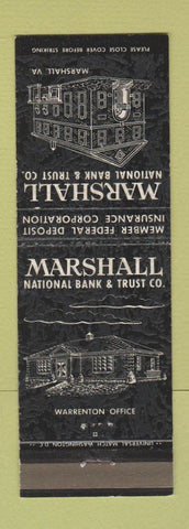 Matchbook Cover - Marshall National Bank and Trust Warrenton VA