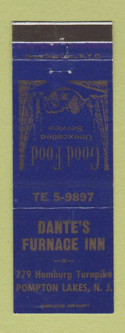 Matchbook Cover - Dante's Furnace Inn Pompton Lakes NJ