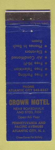 Matchbook Cover - Crown Motel Atlantic City NJ