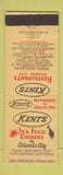 Matchbook Cover - Kents Seafood Atlantic City NJ