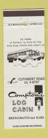 Matchbook Cover - Comptons Log Cabin Haddon NJ DD Bean