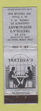 Matchbook Cover - Tretola's Restaurant Union NJ