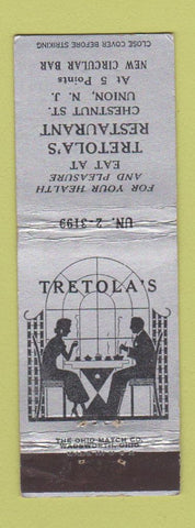 Matchbook Cover - Tretola's Restaurant Union NJ
