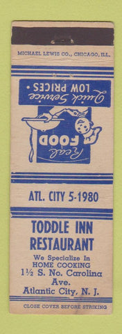 Matchbook Cover - Toddle Inn Restaurant Atlantic City NJ