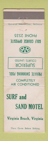 Matchbook Cover - Surf and Sand Motel Virginia Beach VA