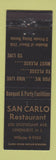 Matchbook Cover - San Carlo Restaurant Lyndhurst NJ