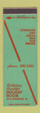 Matchbook Cover - Holiday Room Bridgeton NJ