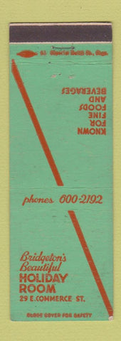 Matchbook Cover - Holiday Room Bridgeton NJ